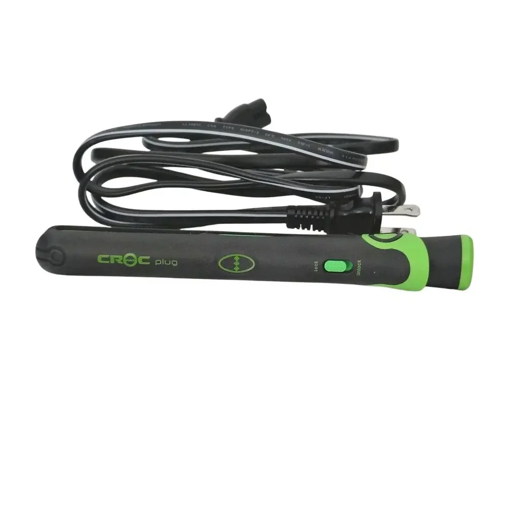 Croc Plug Ceramic Mini Flat Iron Hair Straightening Travel Haircare Green